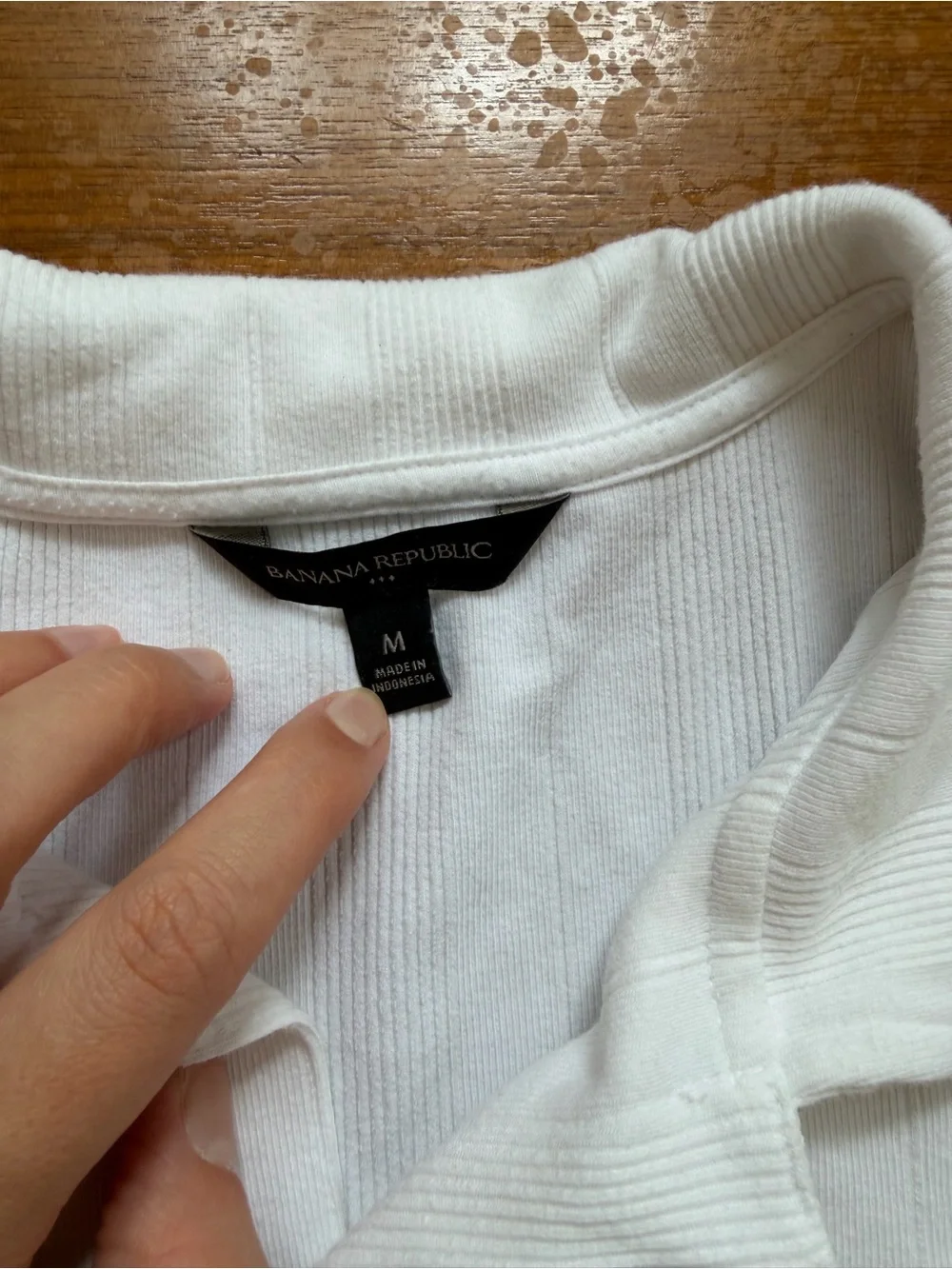 Banana Republic White Short-Sleeve Polo